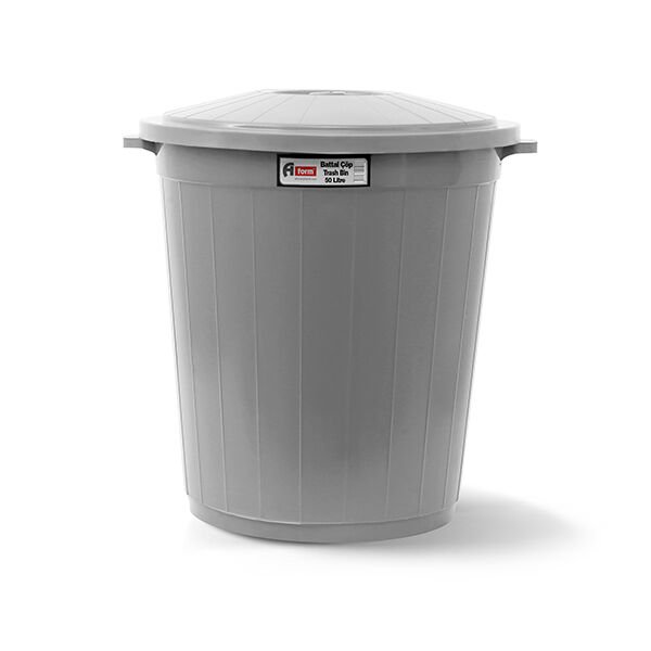 AFACAN 50 LT BATTAL ÇÖP KOVASI GRİ