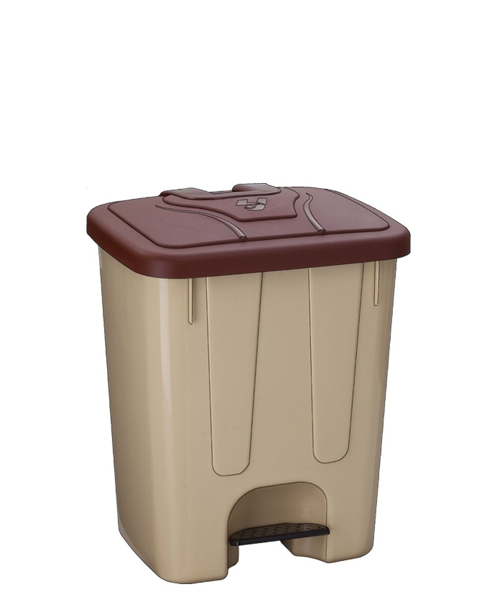 KÖŞELİ PEDALLI ÇÖP 40 LT.  İÇ KOVASIZ