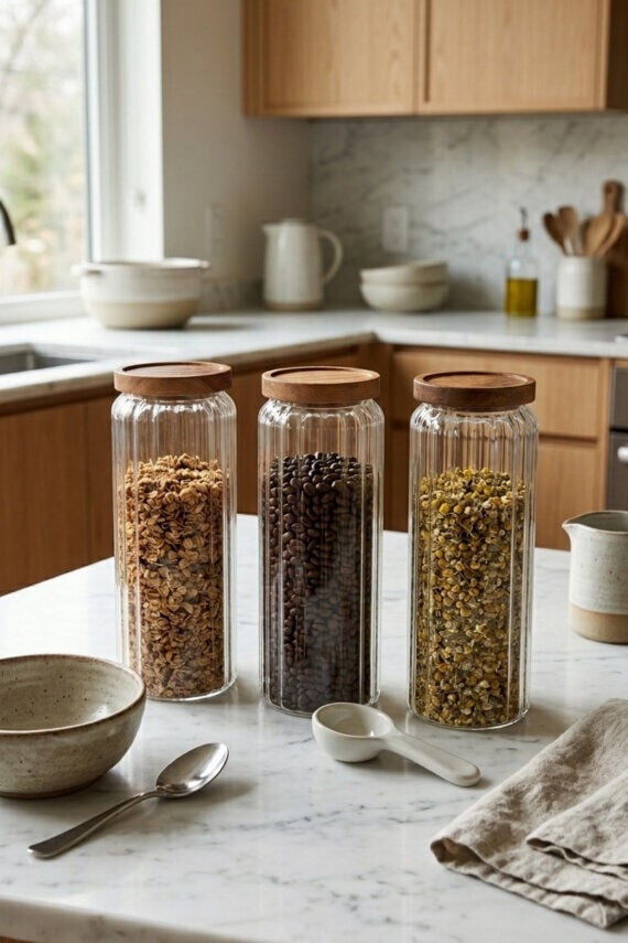 COOKER 27 CM BAMBU KAPAK BOROSİLİKAT KAVANOZ