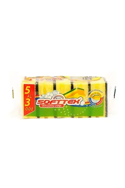 SOFTTEX OLUKLU SÜNGER 5 Lİ